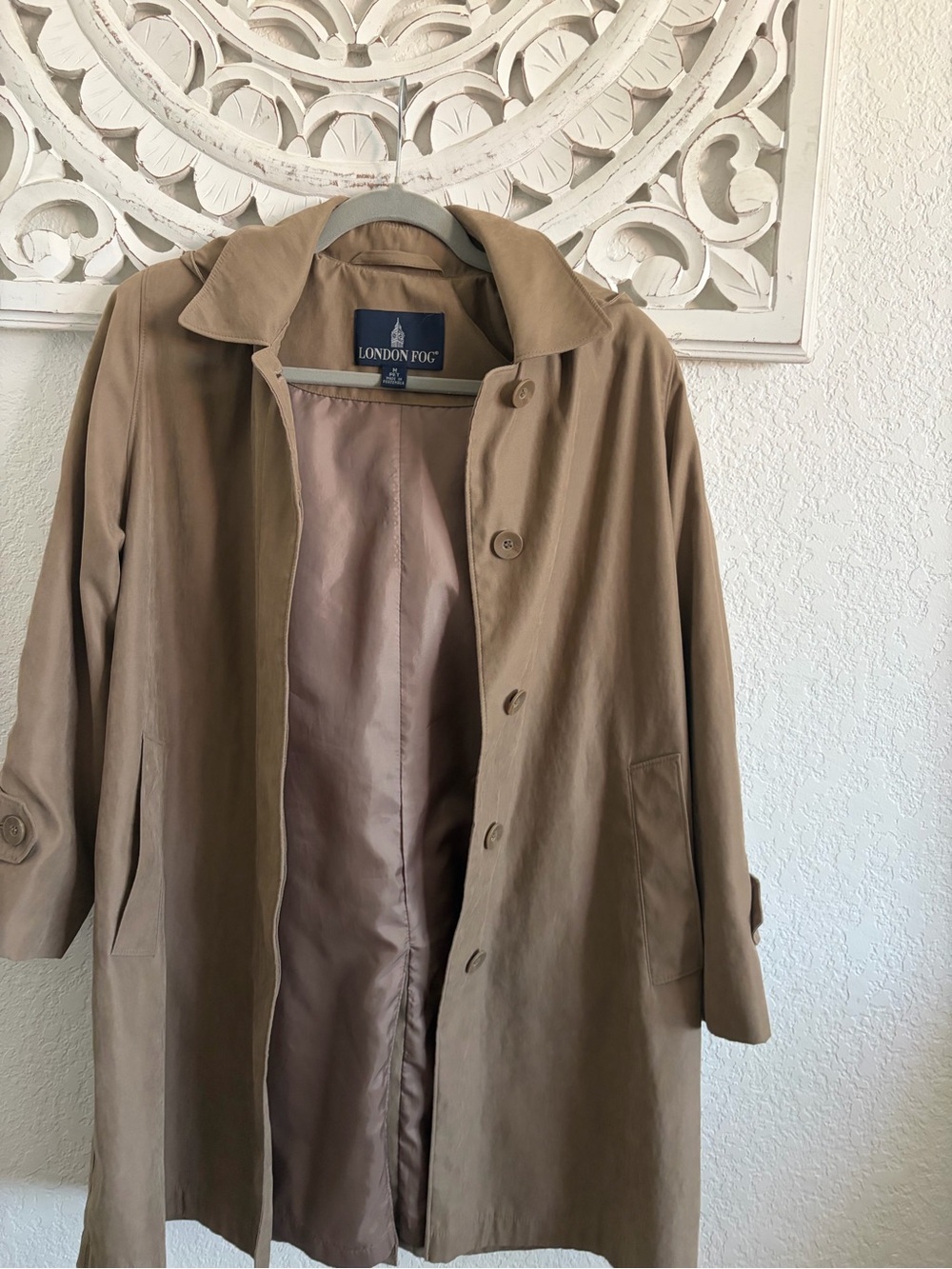 London Fog Beige/Tan Lightweight Trench Jacket